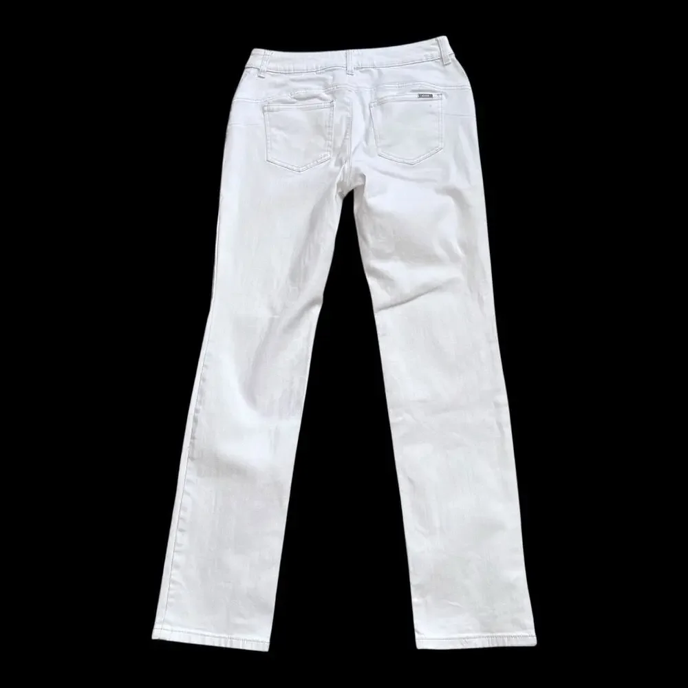 Chicos So Slimming Jeans Womens 00 US 2 White Straight Leg Mid Rise Stretch - Picture 2 of 10